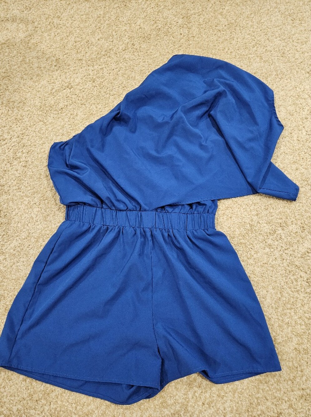 Cupshe Royal Blue Off-Shoulder Jumpsuit Romper
